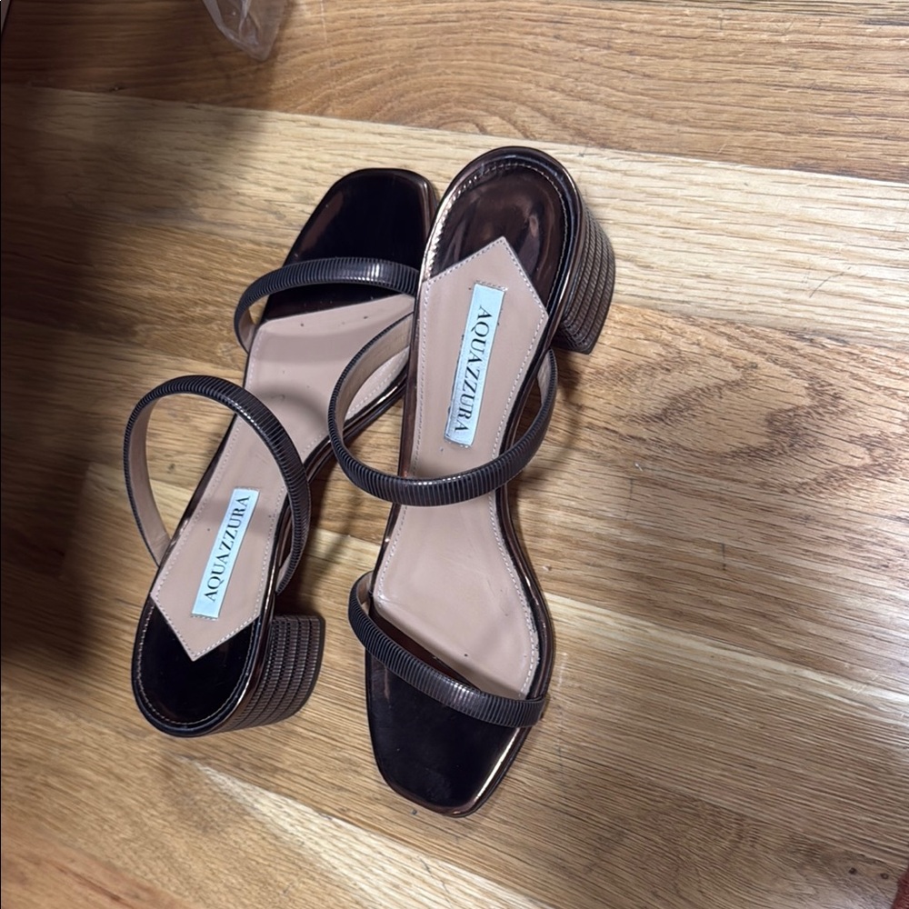Aquazzura Bronze Strappy Women's Sandals